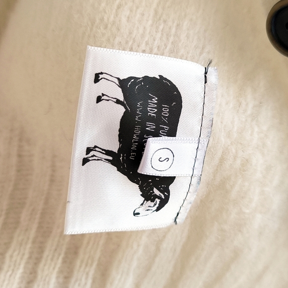 Howlin' 100% wool textured ivory cardigan made in Scotland - Picture 6 of 6